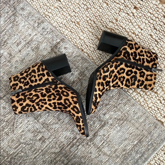 Franco Sarto Calf Hair Leopard Booties - Picture 3 of 4